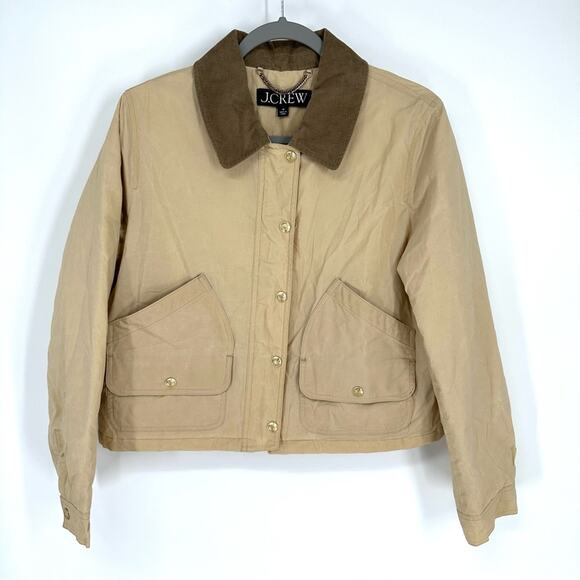 J Crew Short Barn Jacket in English ripstop cotton in coastal khaki Size M - Picture 3 of 12